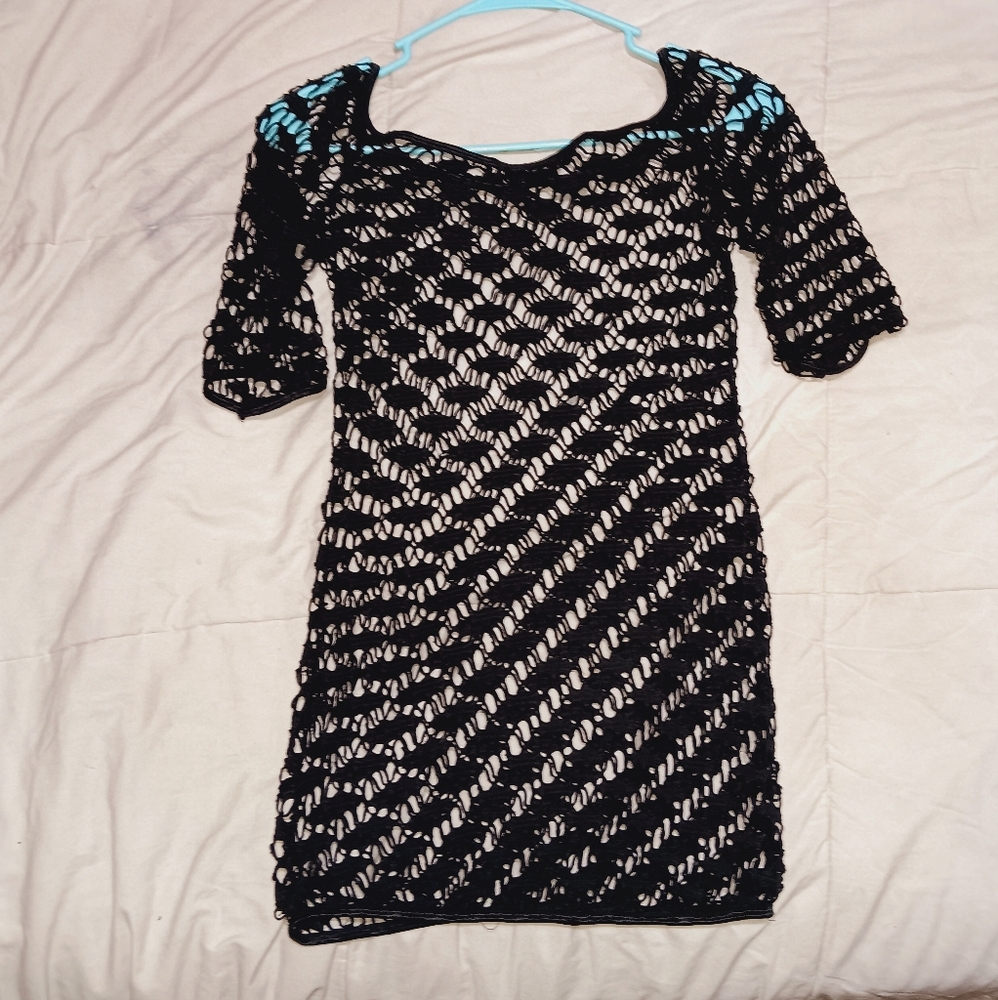 SEE THROUGH BLACK MINI DRESS OR SHIRT